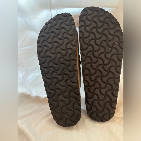 Birkenstock Granada Tan Brown Leather Suede Strappy Slide Sandals 38 7 7.5 - Picture 6 of 8